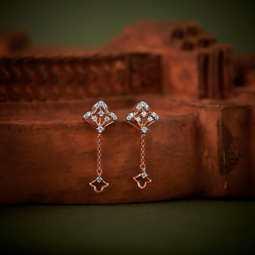 Minimal Elegance Diamond Drop Earrings,,hi-res image number null