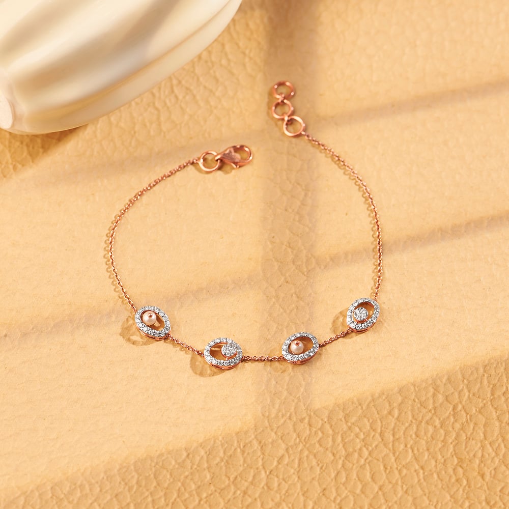 Subtle Pearl and Diamond Bracelet