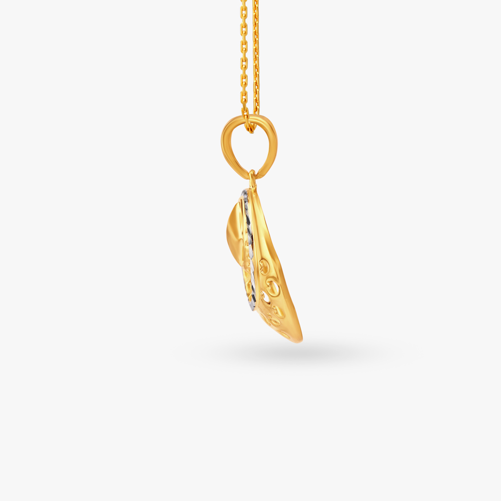Circular Gold Pendant and Earrings Set,,hi-res image number null