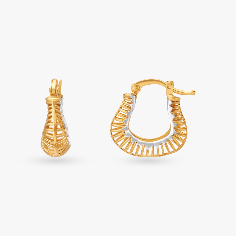 Artistic Gold Hoop Earrings,,hi-res image number null