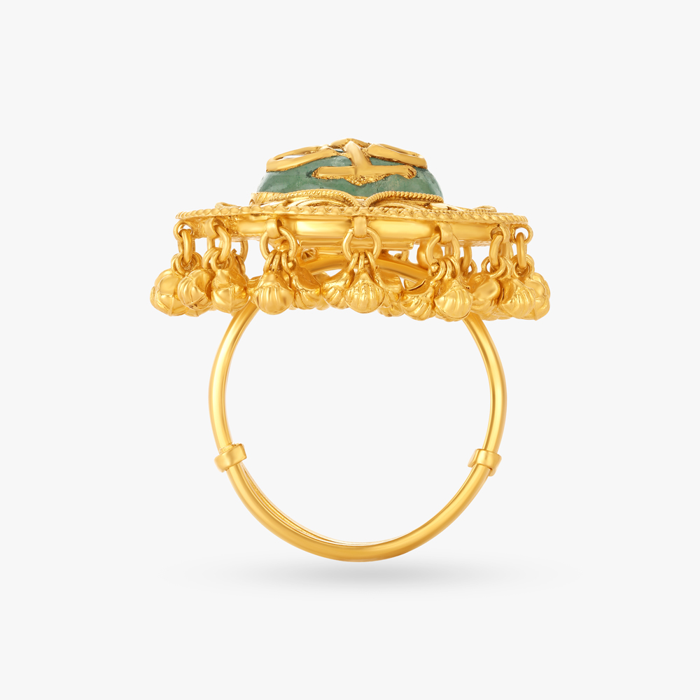Dramatic Flair Finger Ring with Kundan Work,,hi-res image number null