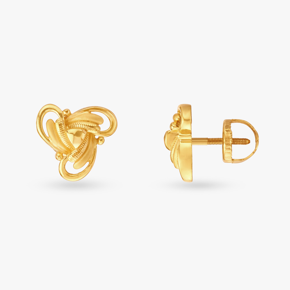 Divine Gold Stud Earrings,,hi-res image number null