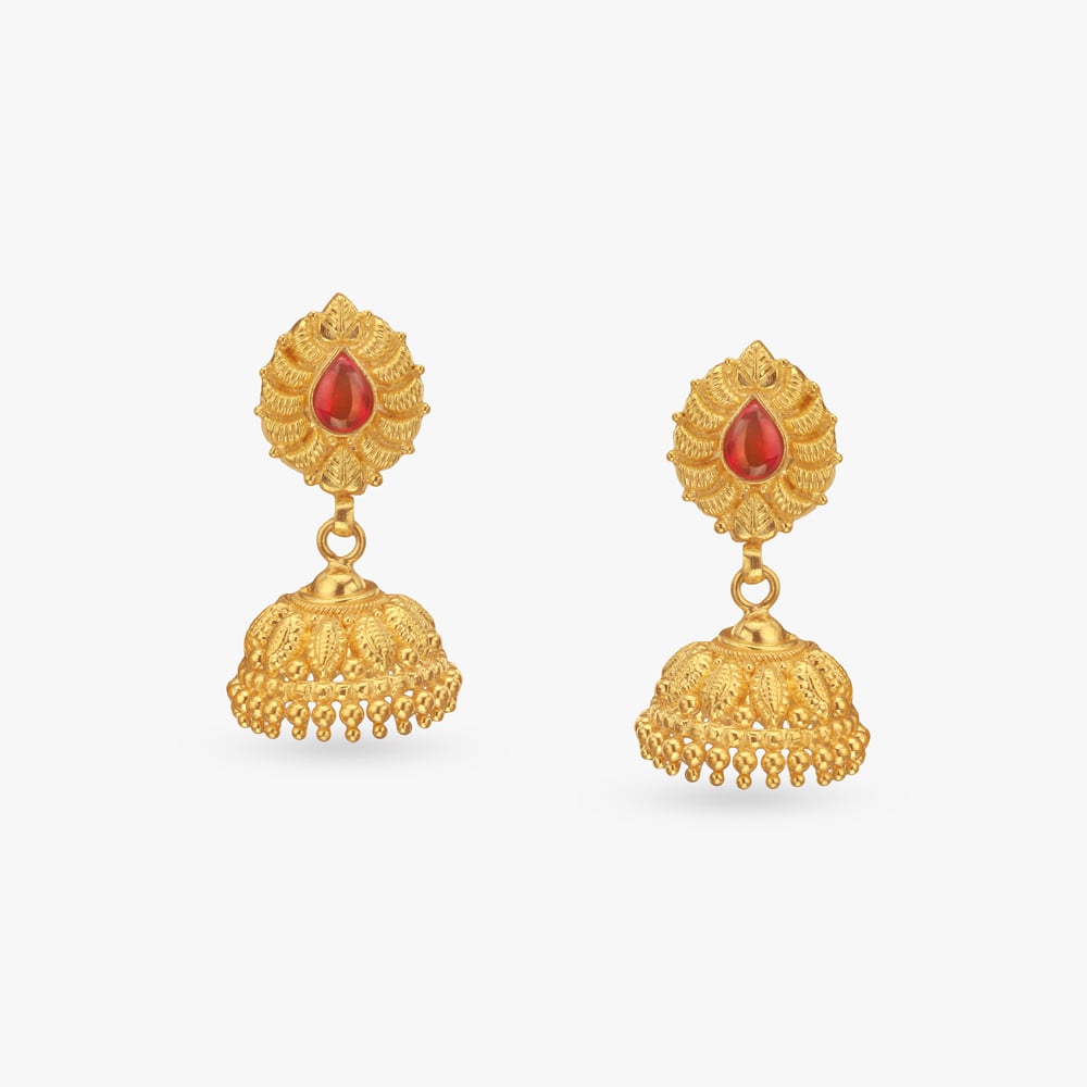 

Regal Dome Gold Jhumka Earrings