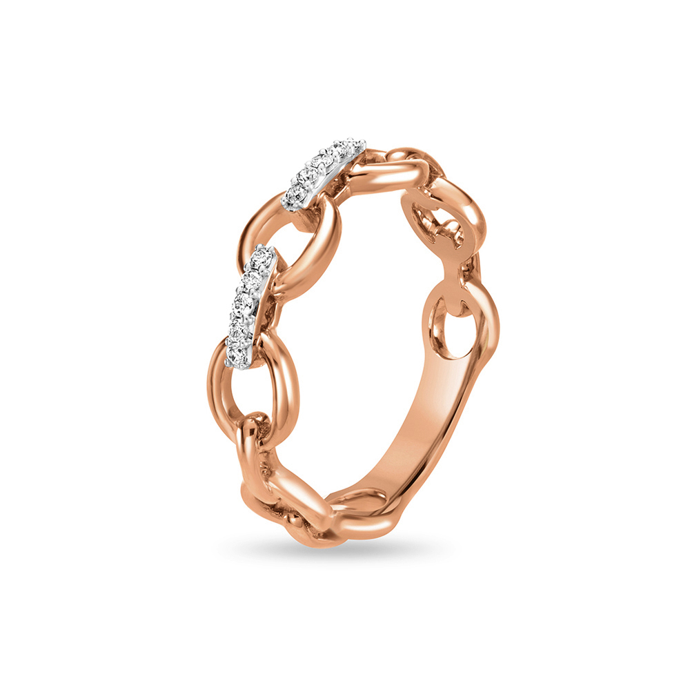 18 KT Rose Gold Diamond Ring