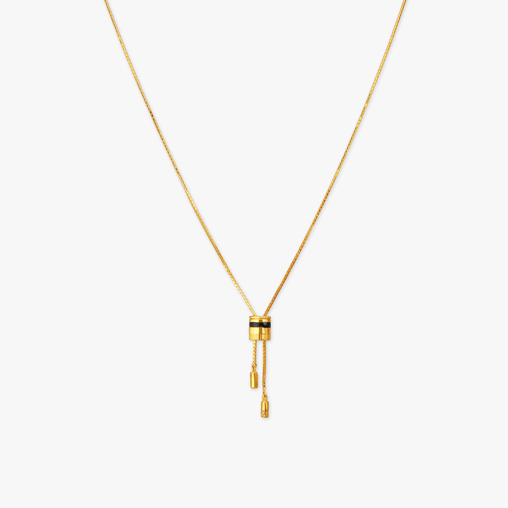 Sleek Fall Gold Pendant with Chain,,hi-res image number null