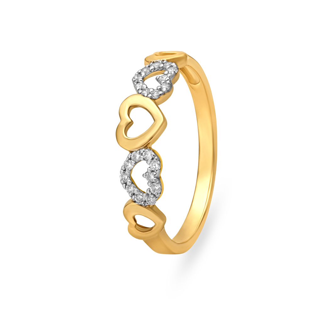 Double Heart Ring - Gold – Urbanitii