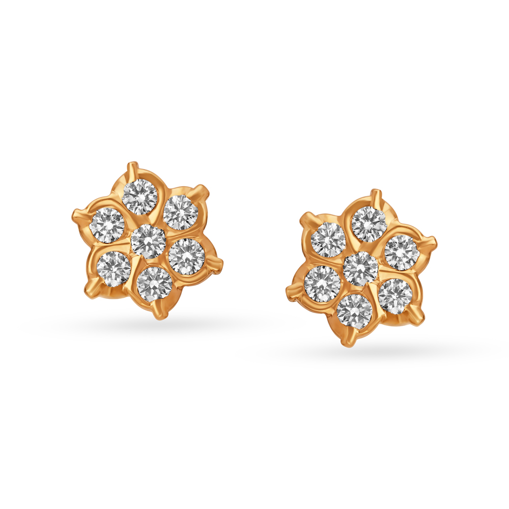 Alluring Seven Stone Diamond Stud Earrings