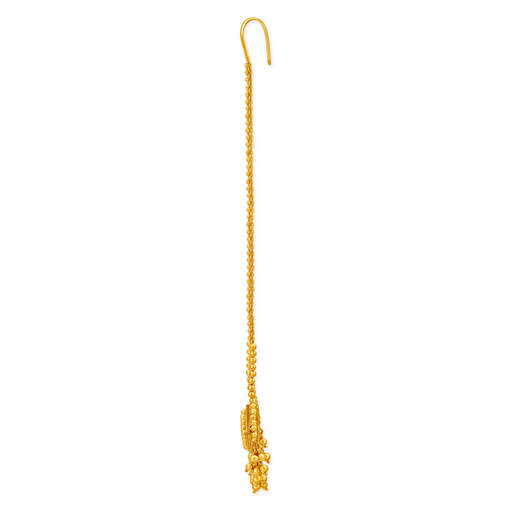 Exquisite 22 Karat Yellow Gold Checkered Maang Tikka,,hi-res image number null