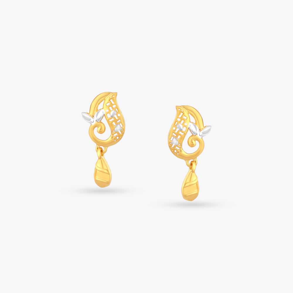 

Ornate Vine Gold Drop Earrings