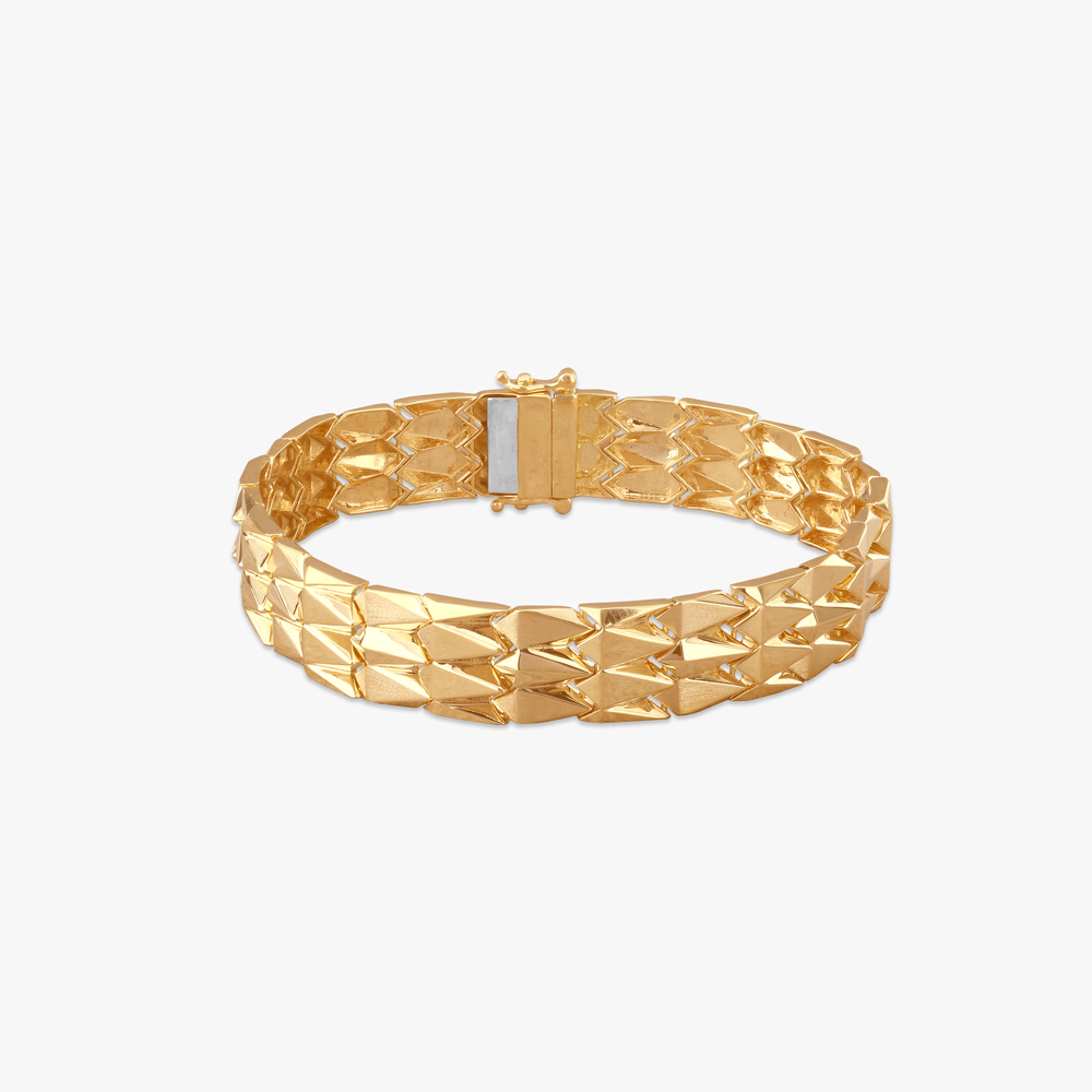 Blade Edge Gold Bracelet for Men,,hi-res image number null