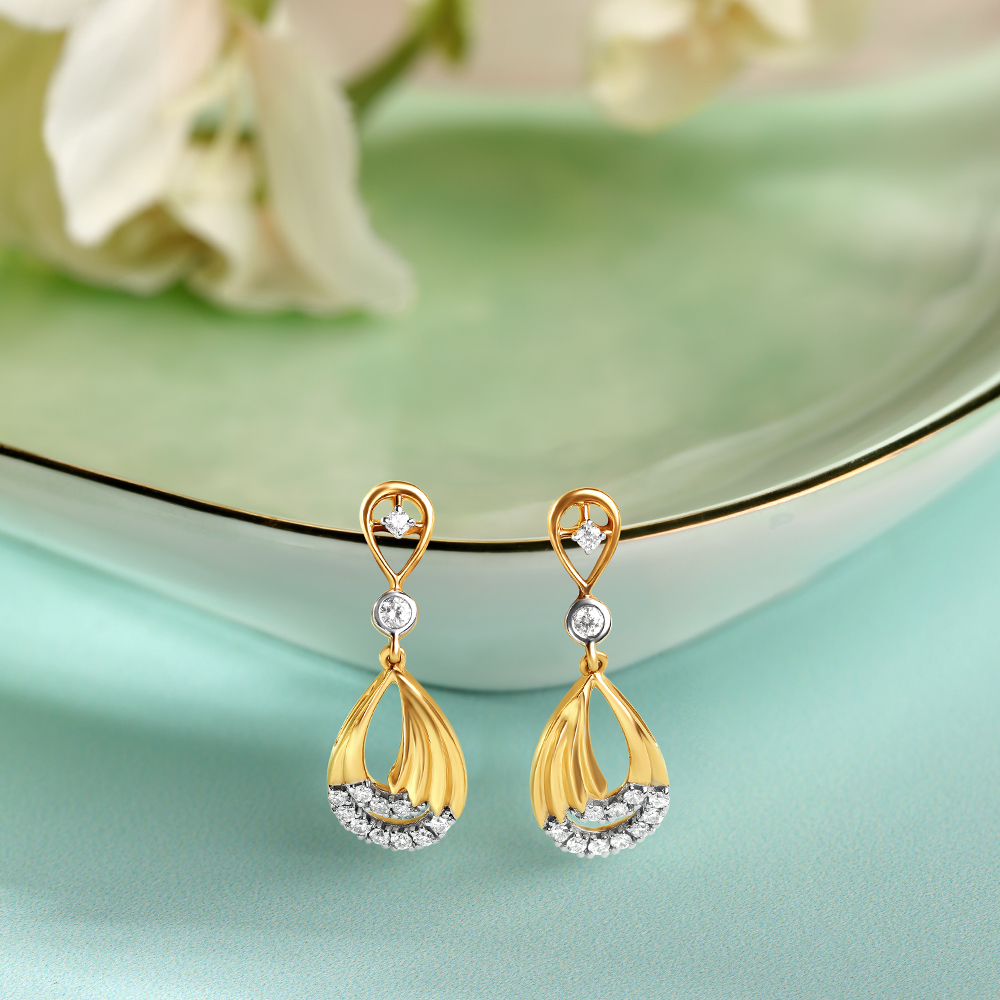 Sophisticated Dainty Diamond Drop Earrings,,hi-res image number null