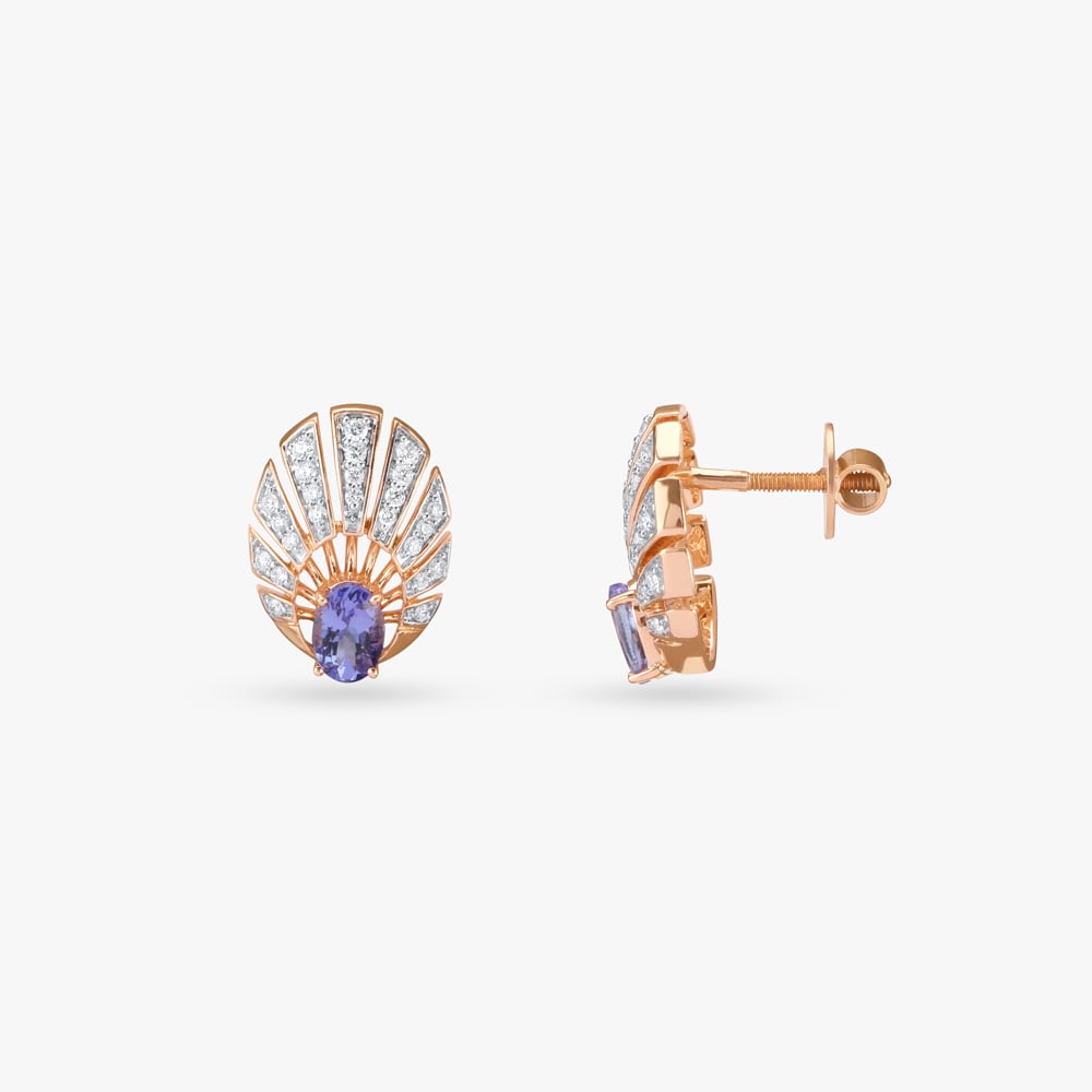 Divine Rays Diamond Stud Earrings,,hi-res image number null