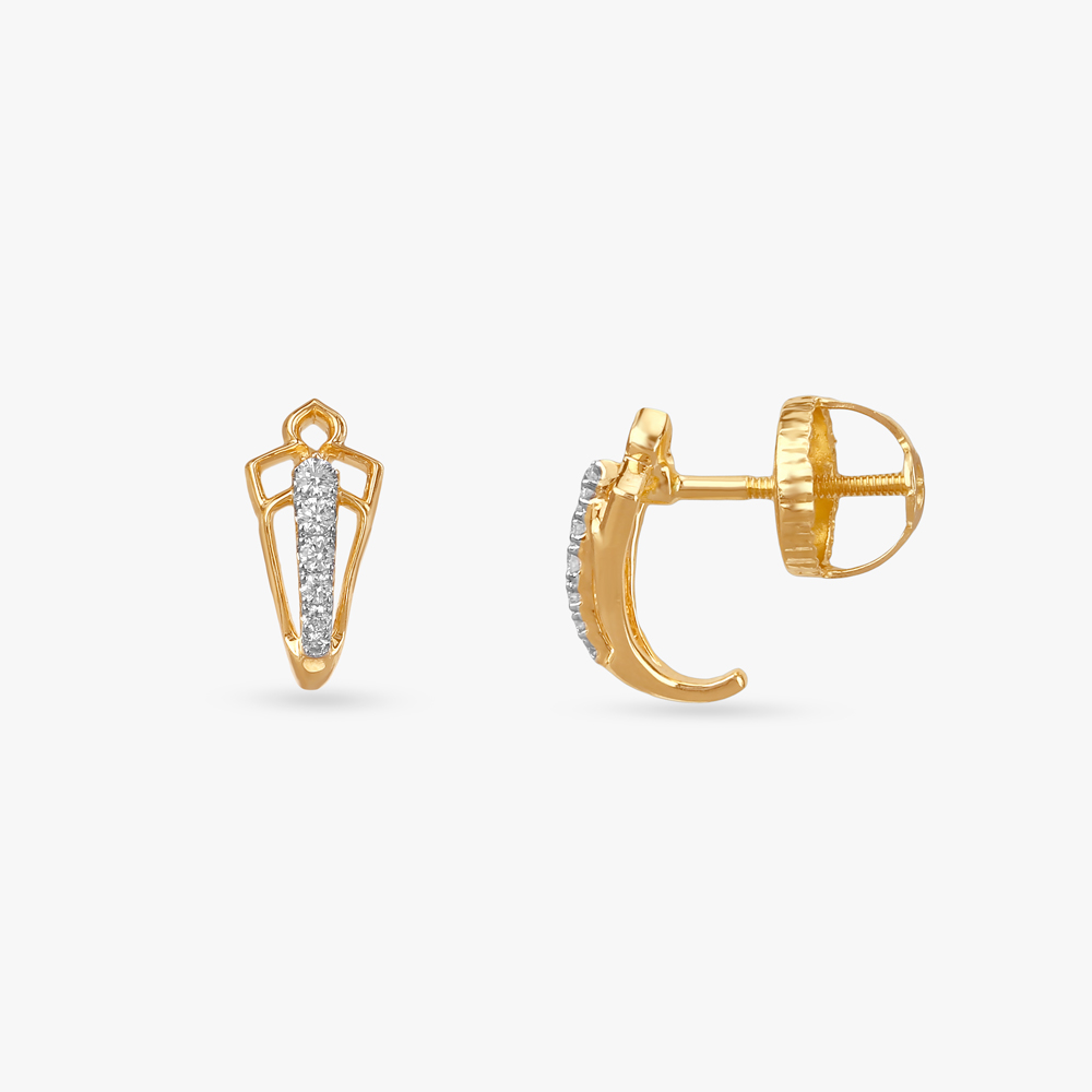 

Angular Chic Diamond Hoop Earrings