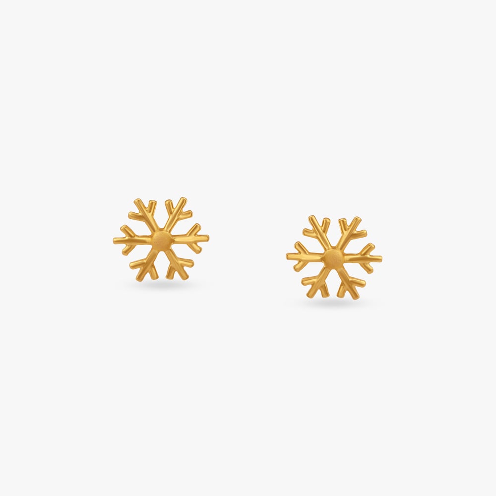 

Frosty Sparkle Gold Stud Earrings for Kids