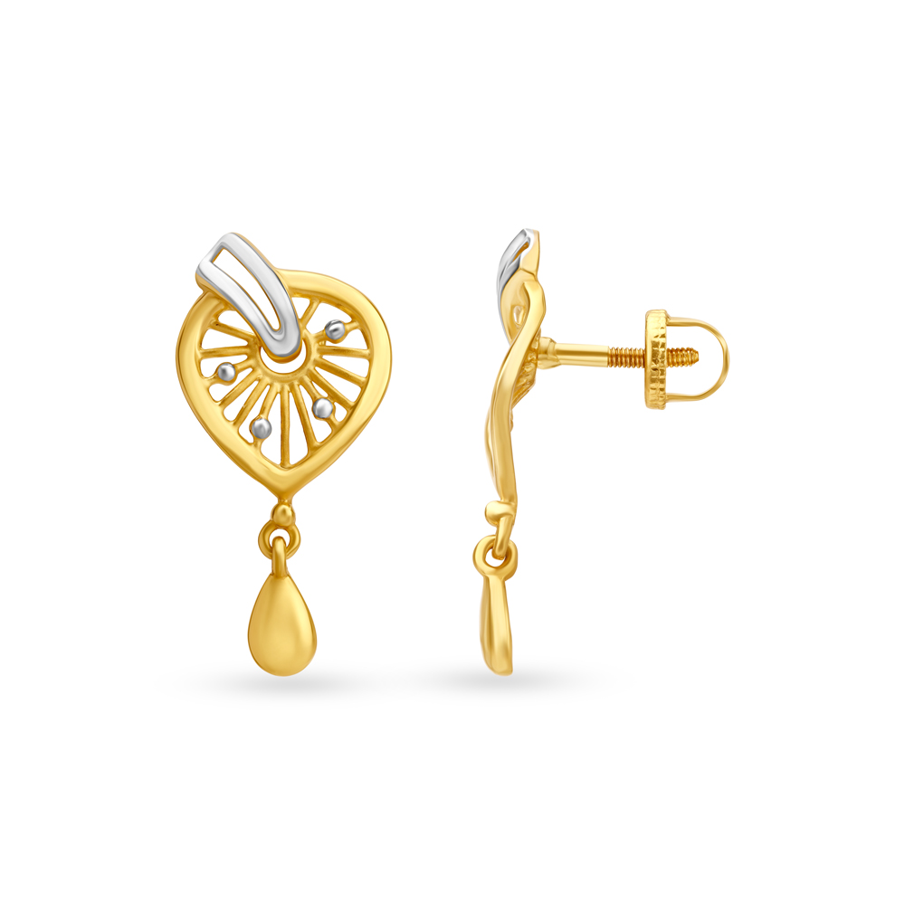 Ethereal Yellow Gold Mushroom Drop Earrings,,hi-res image number null
