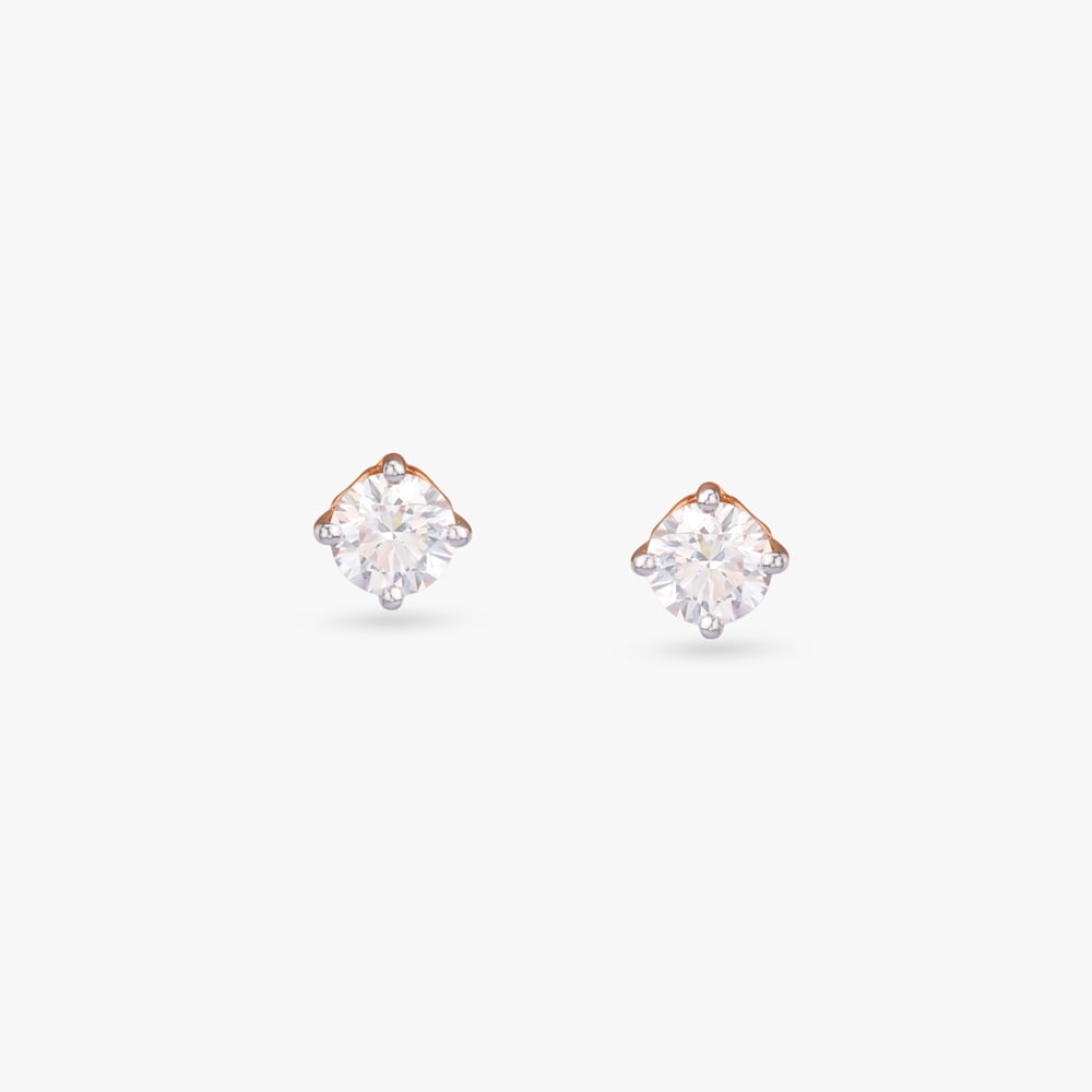 Crown Spark Solitaire Stud Earrings,,hi-res image number null