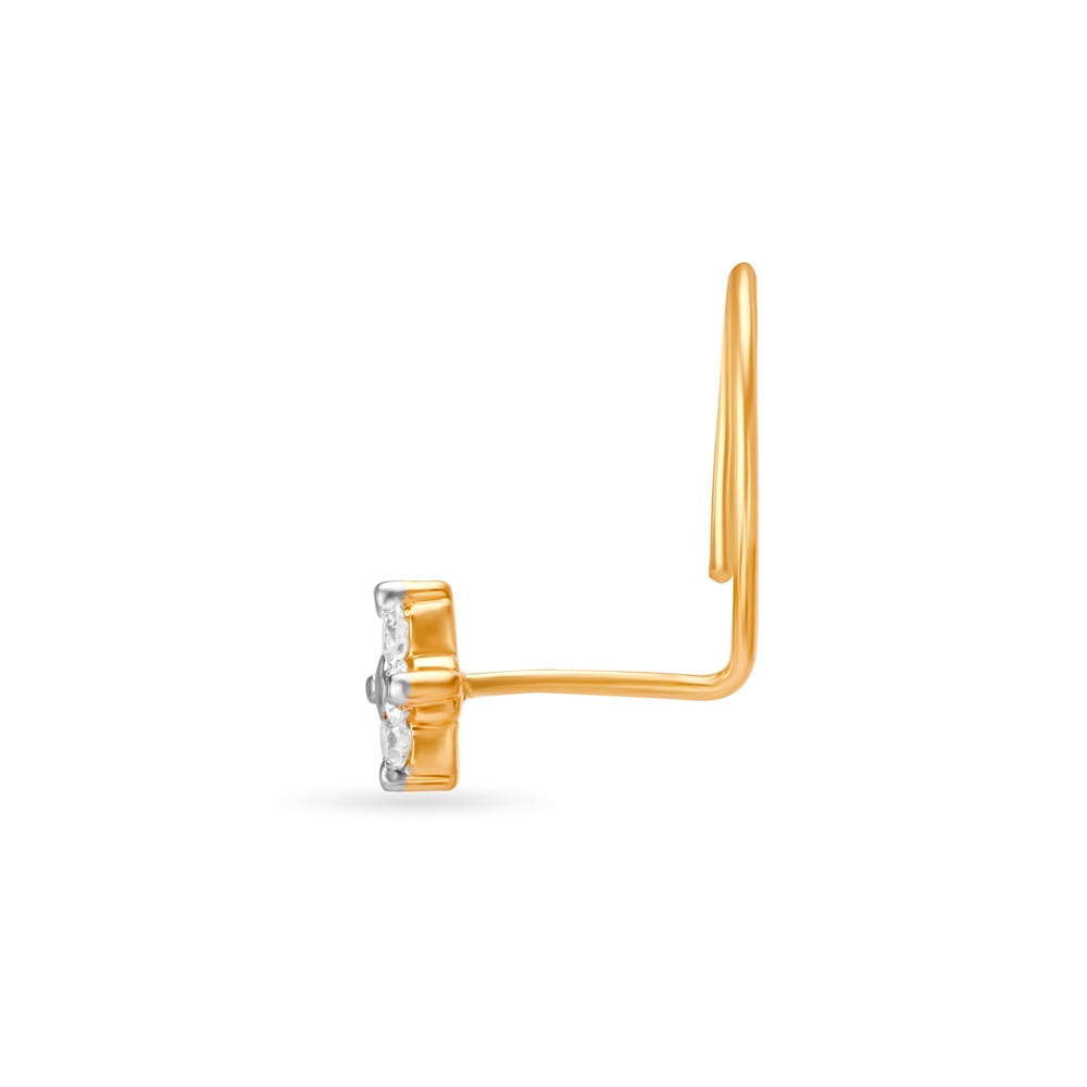 Dainty Sublime Gold and Diamond Nose Pin,,hi-res image number null
