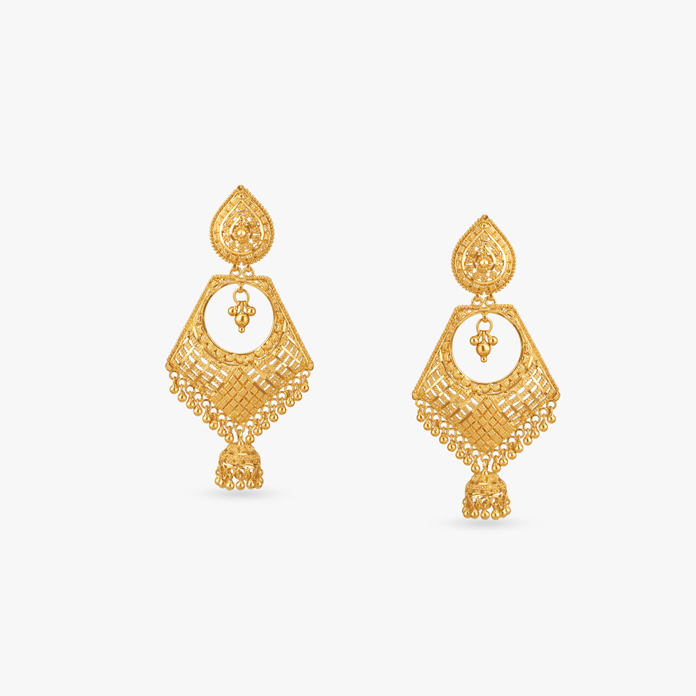Sculpted Symphony Gold Drop Earrings,,hi-res image number null