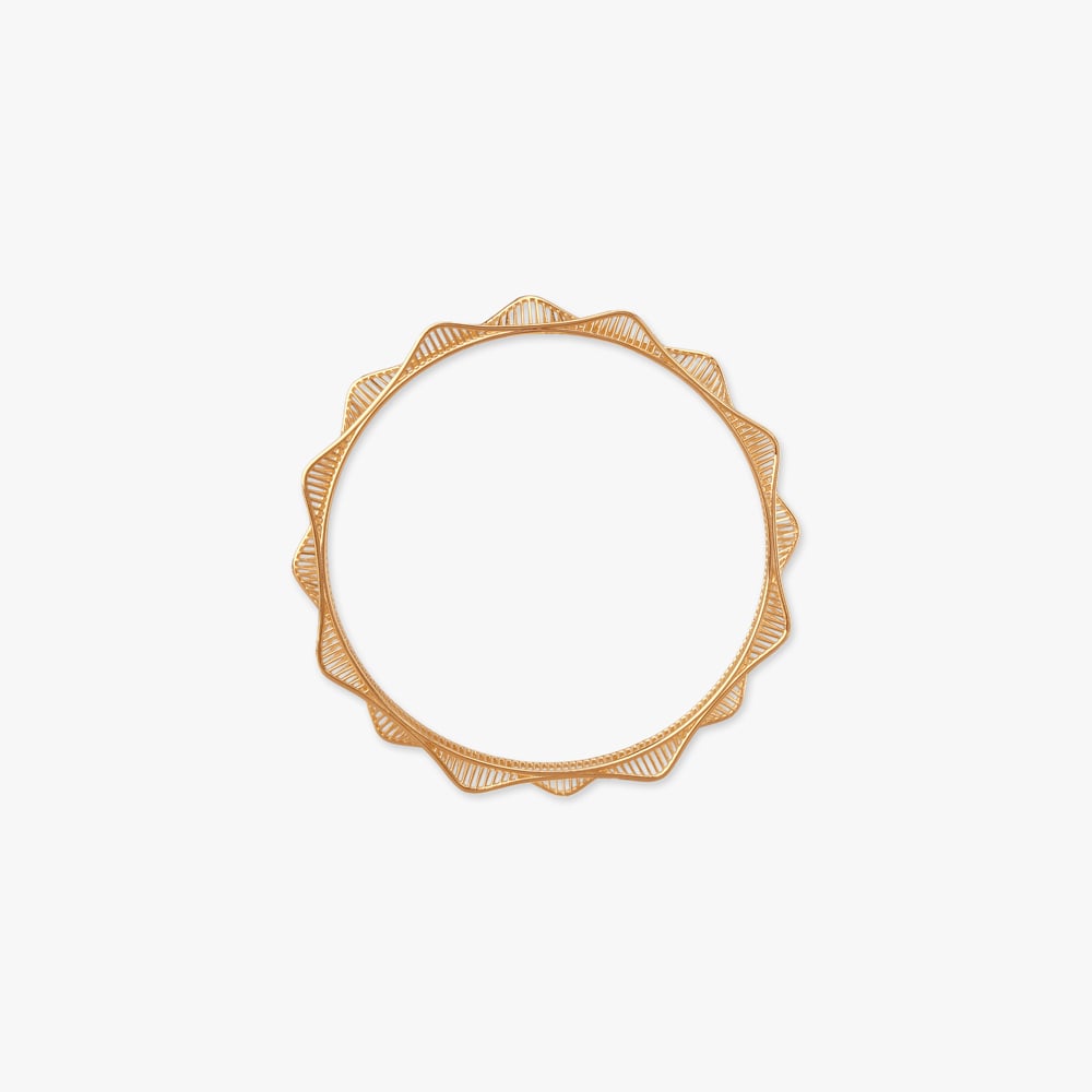 Sunwave Cut Gold Bangle,,hi-res image number null