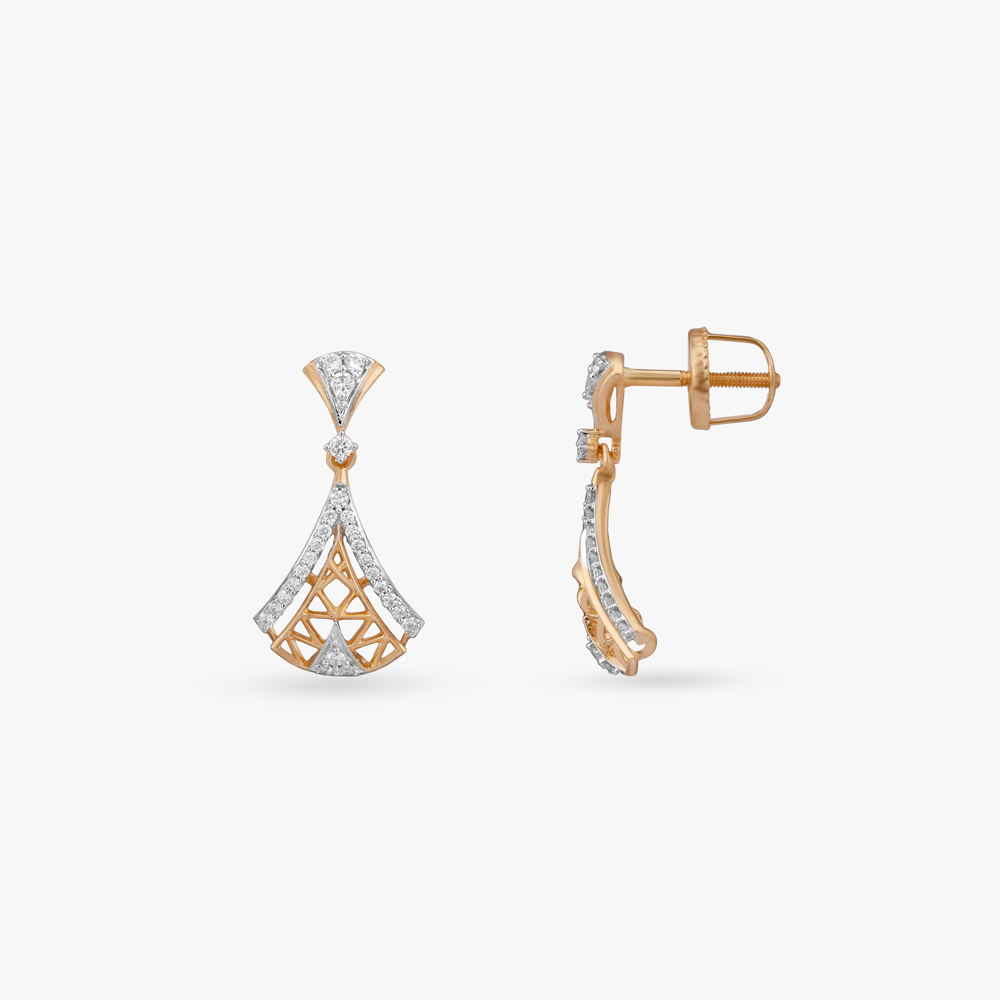 Architectural Charm Diamond Drop Earrings,,hi-res image number null