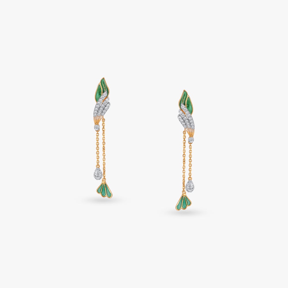 Aerial Bloom Diamond Drop Earrings,,hi-res image number null