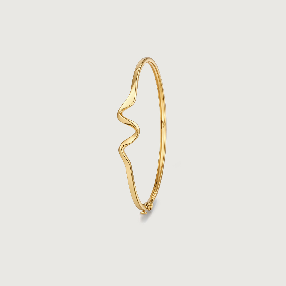 Fluid Sculpted Gold Bangle,,hi-res image number null