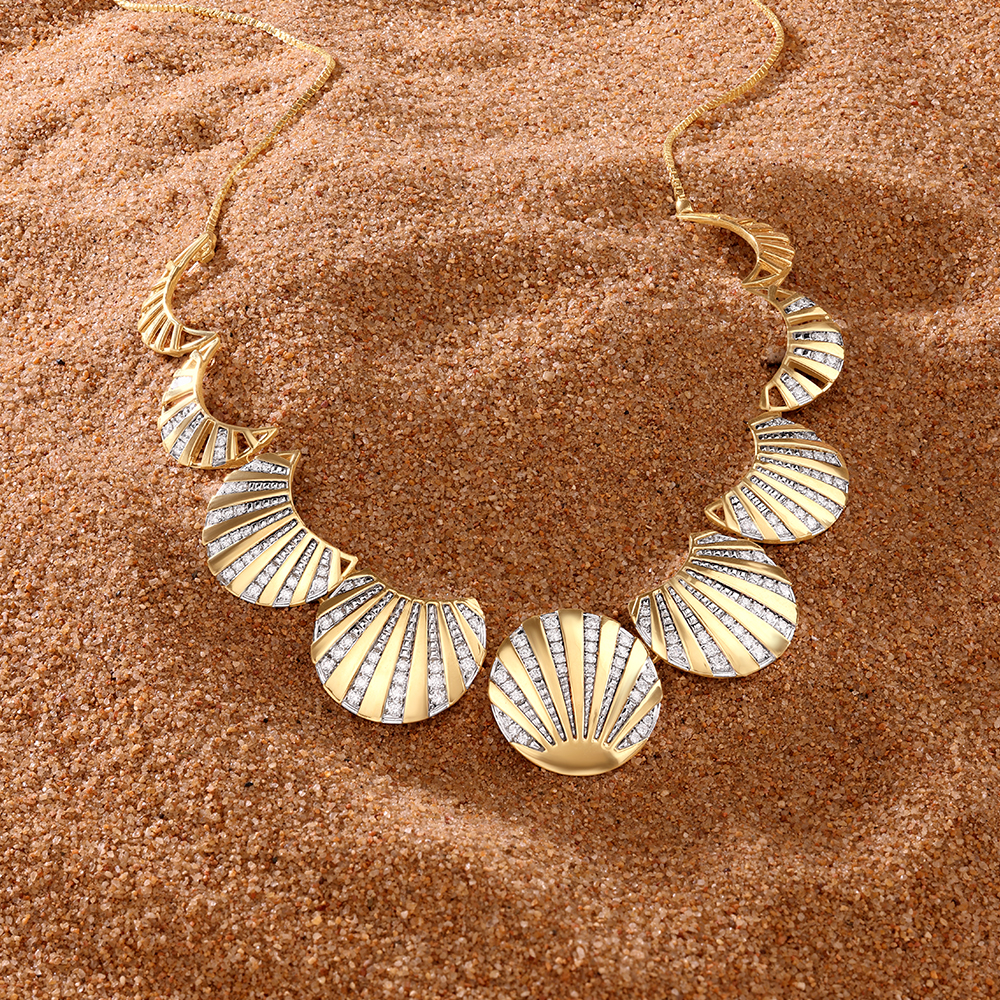 Golden Ray Diamond Necklace,,hi-res image number null