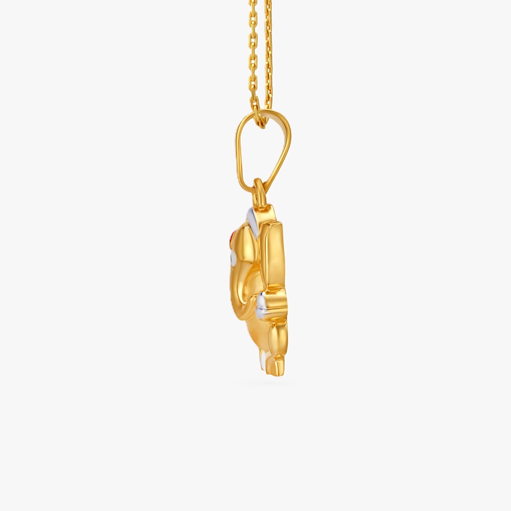 Sacred Ganesh Gold Pendant,,hi-res image number null