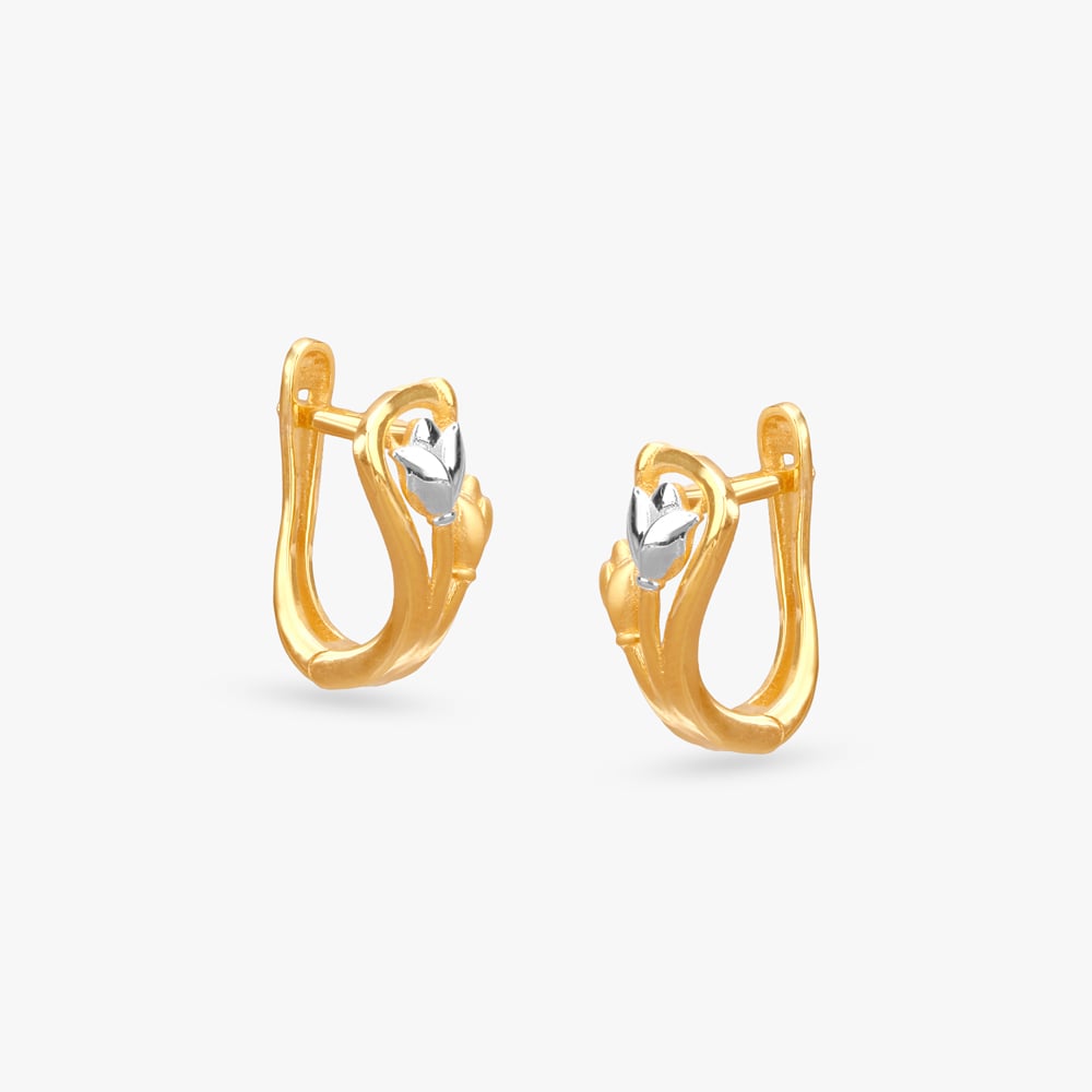 

Tulip Curve Gold Hoop Earrings