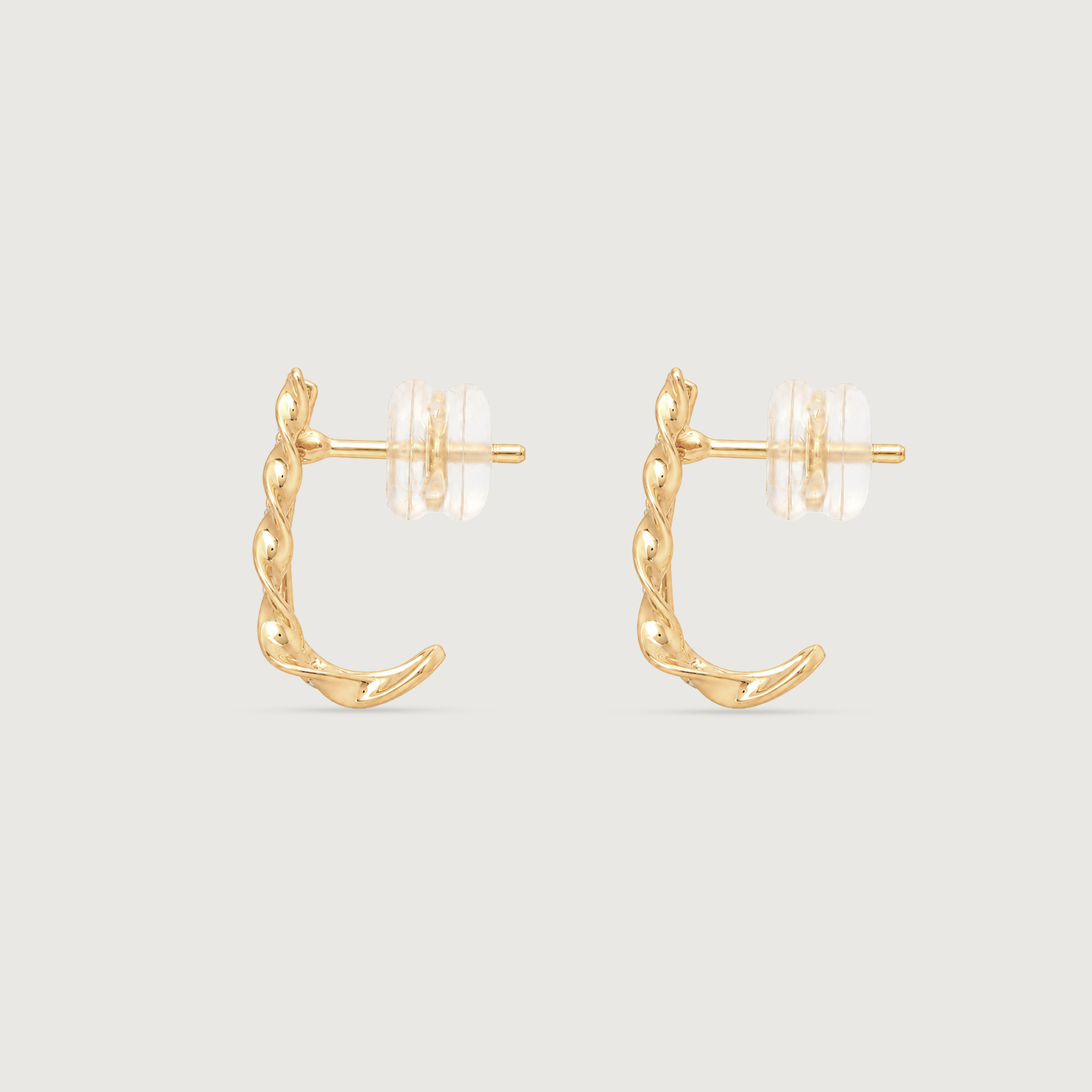 Twisted Rhythm Diamond Hoop Earrings,,hi-res image number null