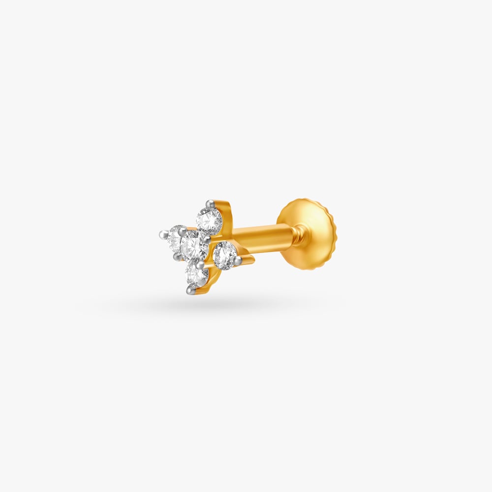 Floral Diamond Nose Pin,,hi-res image number null