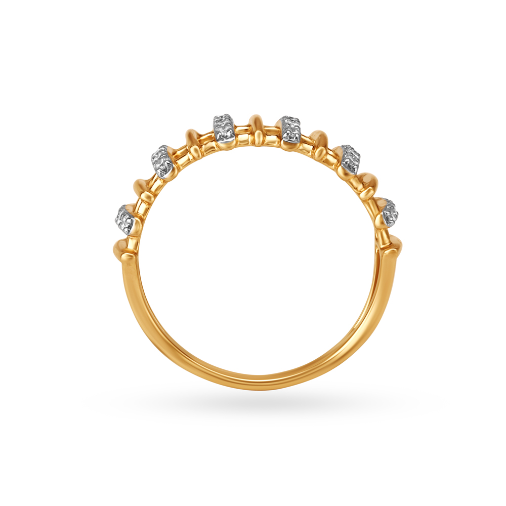 14kt Yellow Gold & Diamond Finger Sing - Creation of Nature,,hi-res image number null