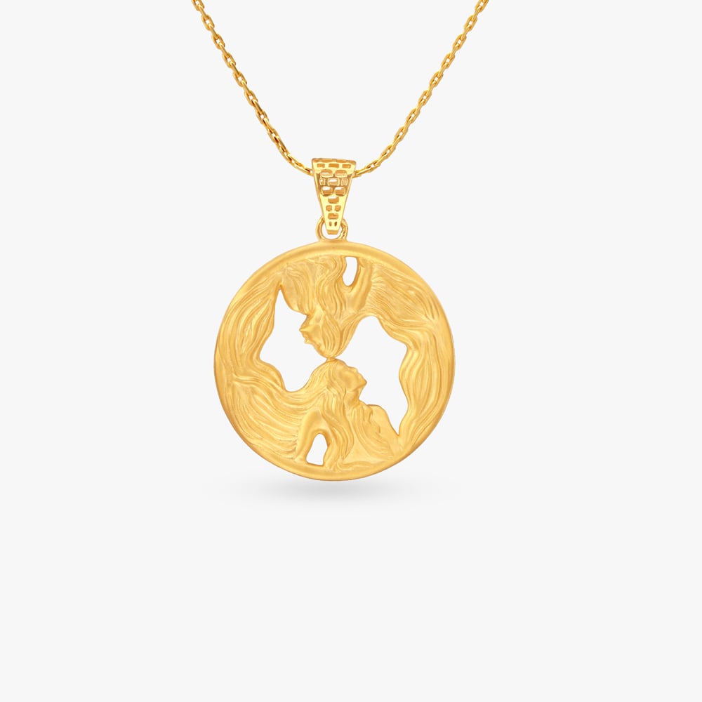 

Gemini Zodiac Gold Pendant