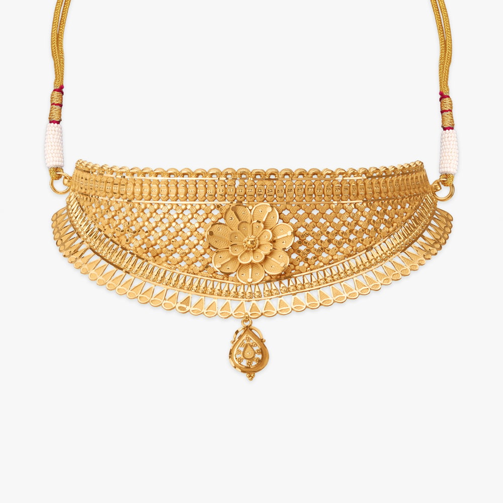 Heritage Floral Gold Necklace Set,,hi-res image number null