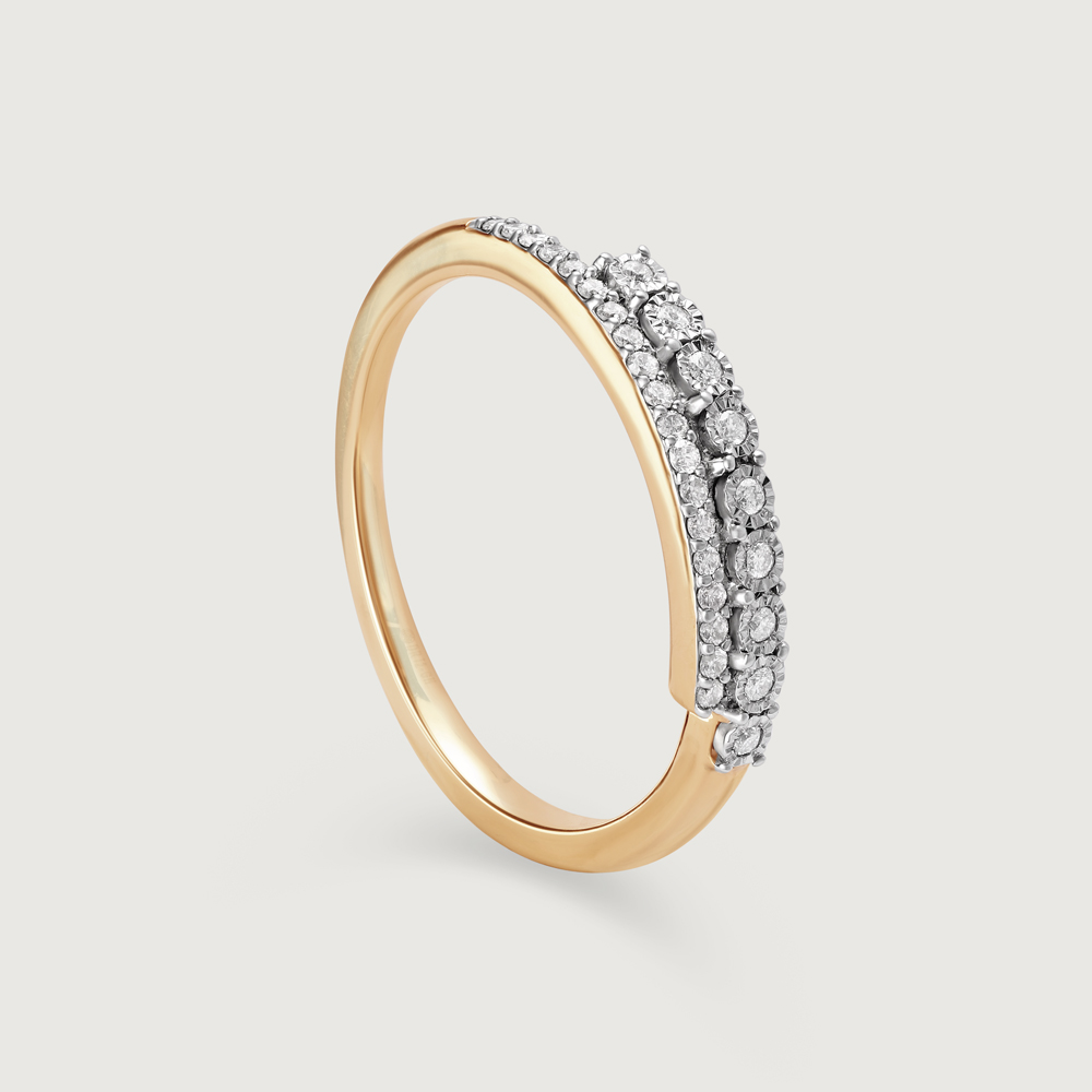 Linear Elegance 14KT Gold & Diamond Ring,,hi-res image number null