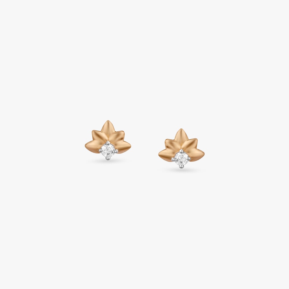 

Lotus Crest Diamond Stud Earrings