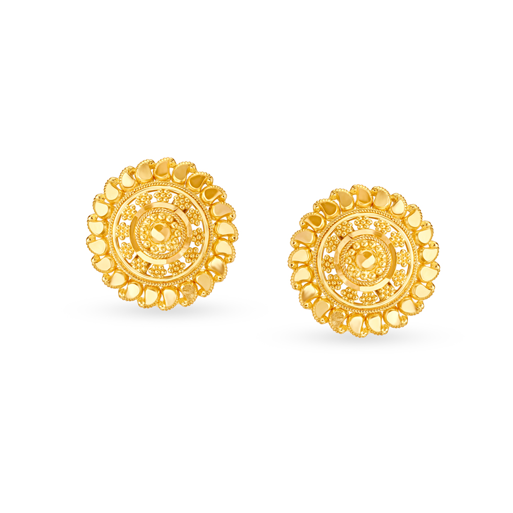 Opulent Floral Stud Earrings,,hi-res image number null