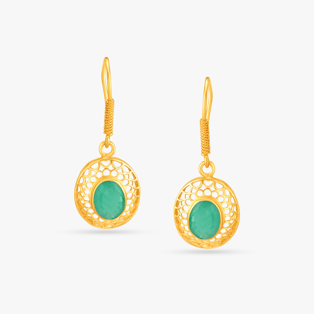 Hypnotic Emerald Hoop Earrings,,hi-res image number null