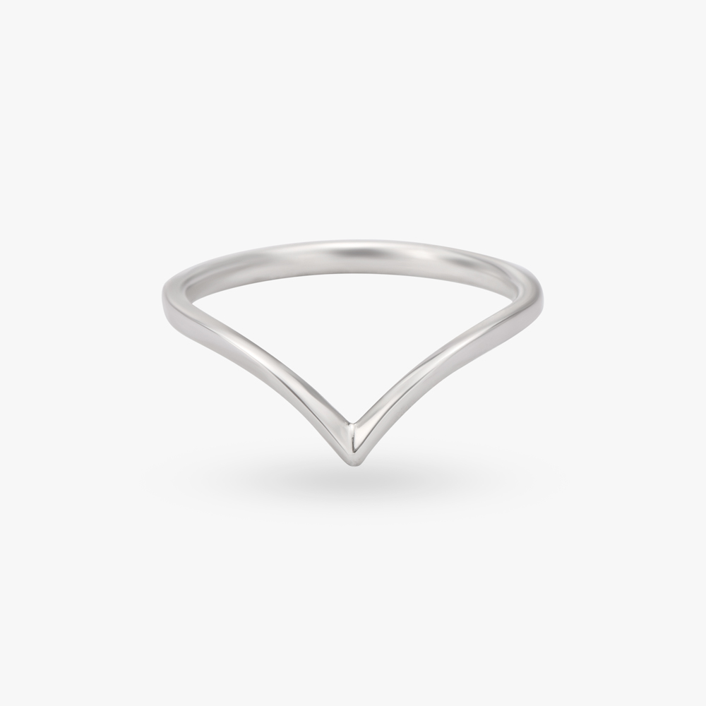 Chevron Platinum Finger Ring,,hi-res image number null