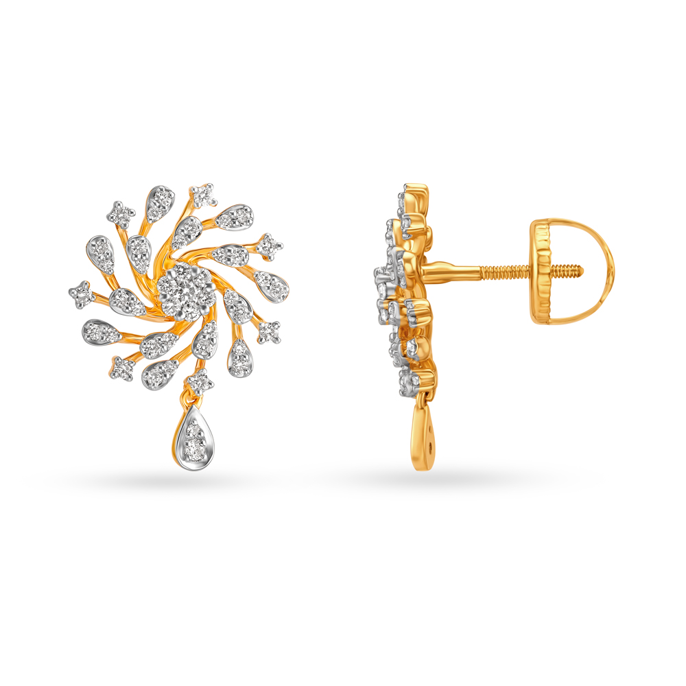 Whirl Shine Diamond Drop Earrings,,hi-res image number null