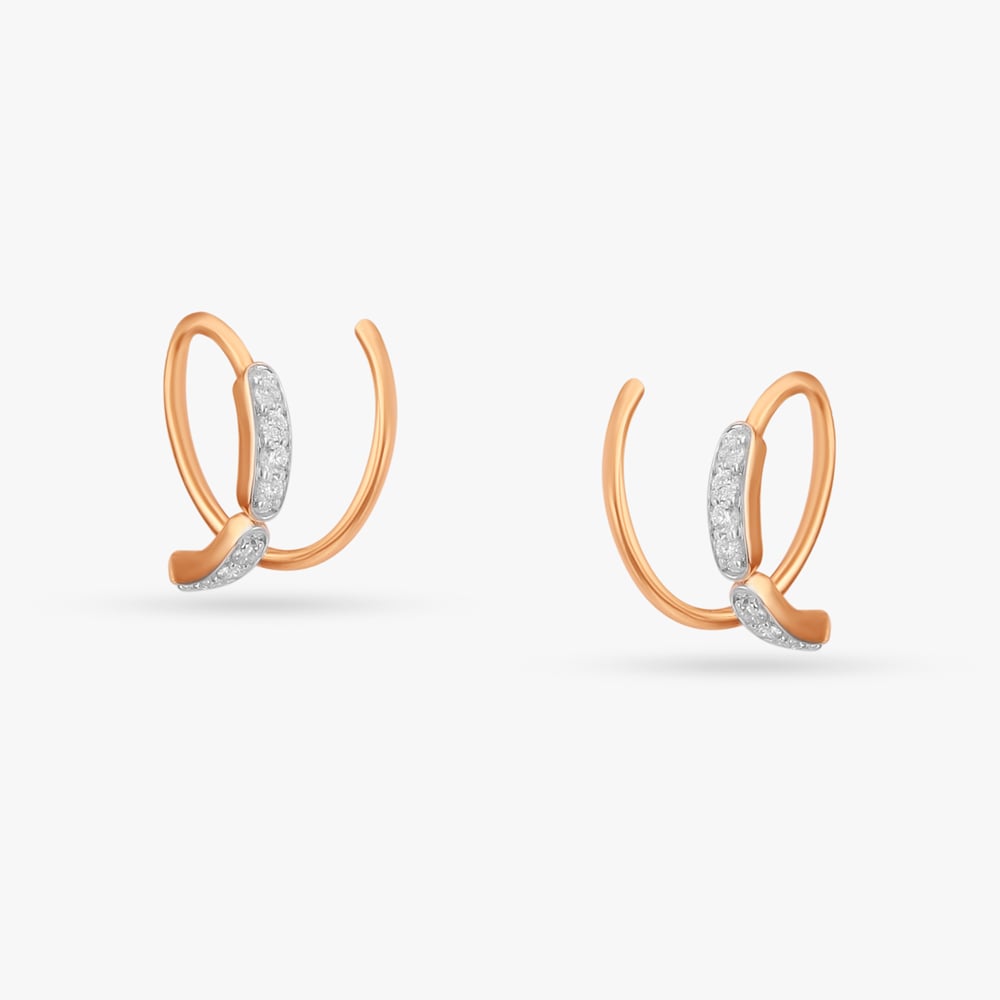 

Twinkling Diamond Hoop Earrings