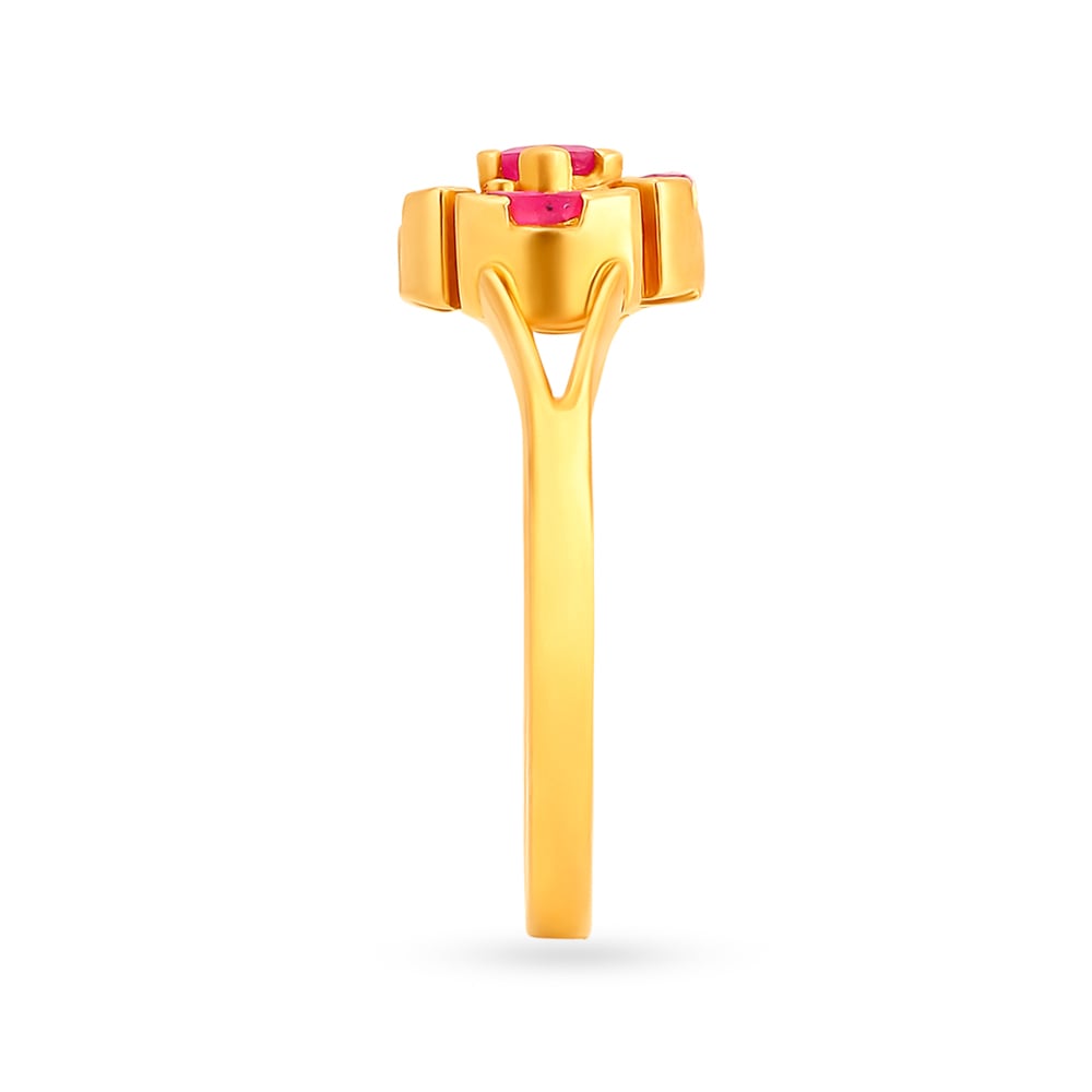 Luxurious 22 Karat Gold And Ruby Finger Ring,,hi-res image number null