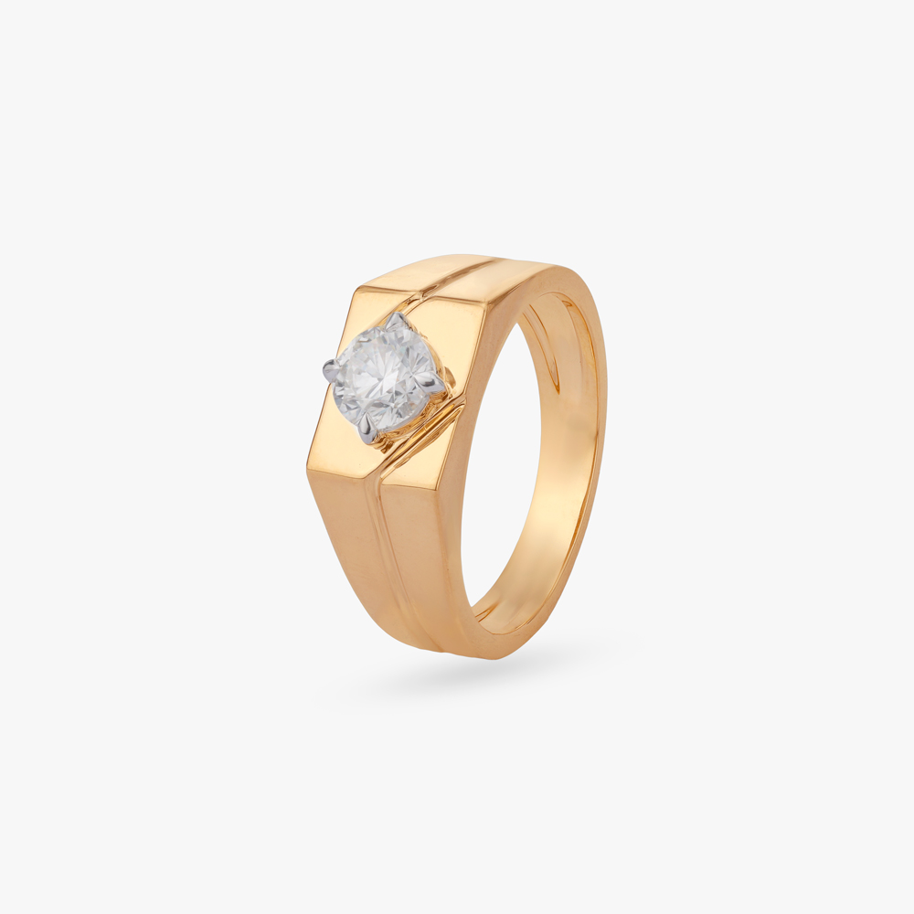

Regal Axis Solitaire Ring for Men