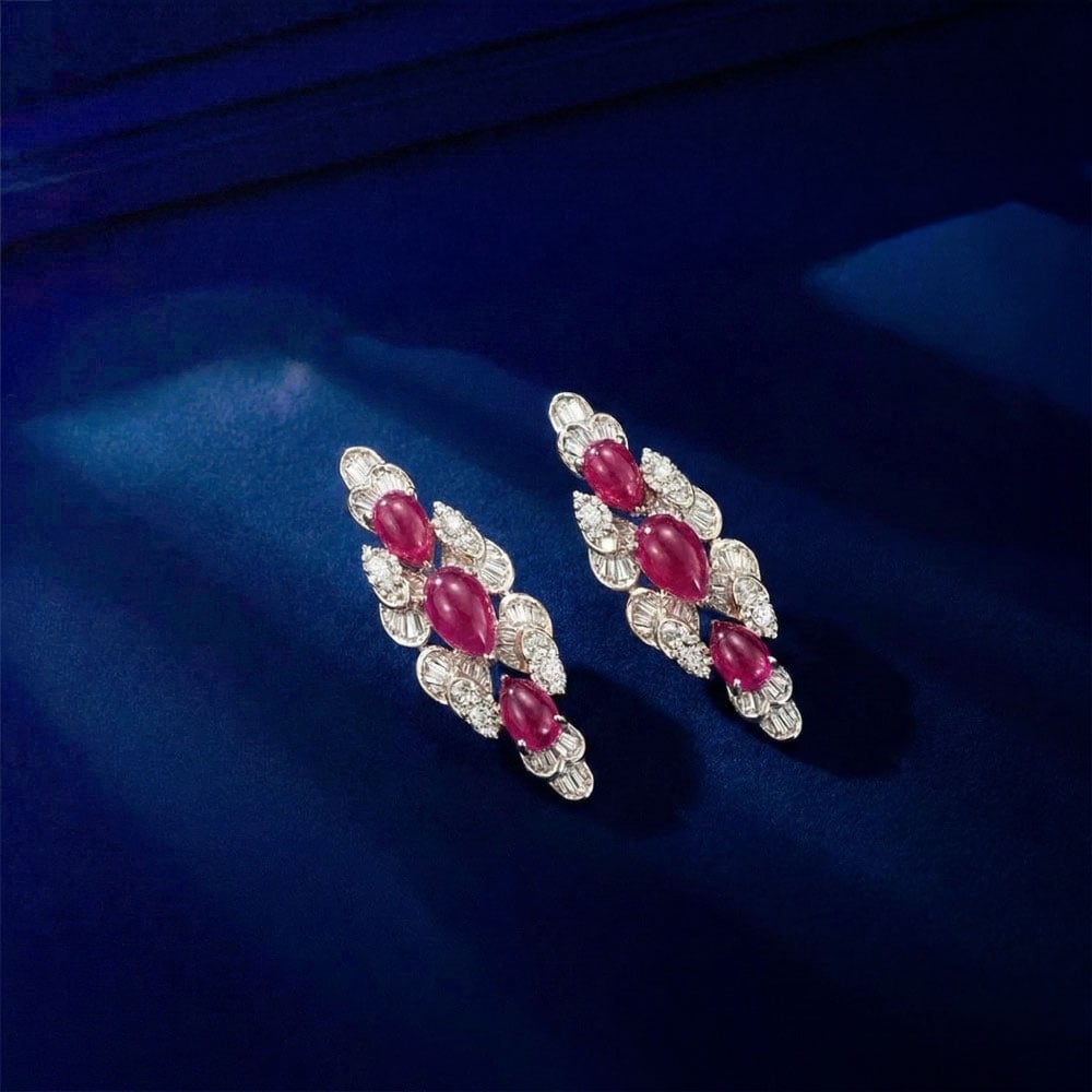 Scarlet Flow Diamond Drop Earrings,,hi-res image number null