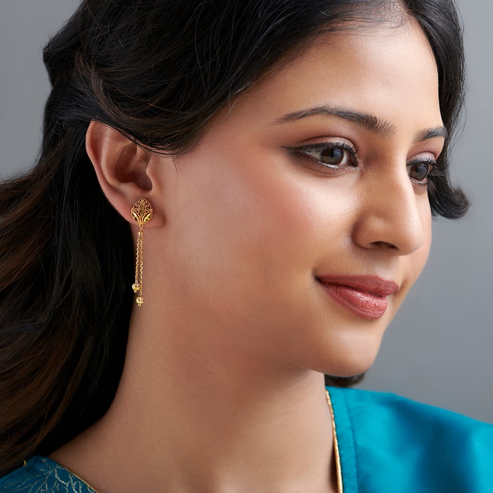 Trendy Floral Drop Earrings,,hi-res image number null