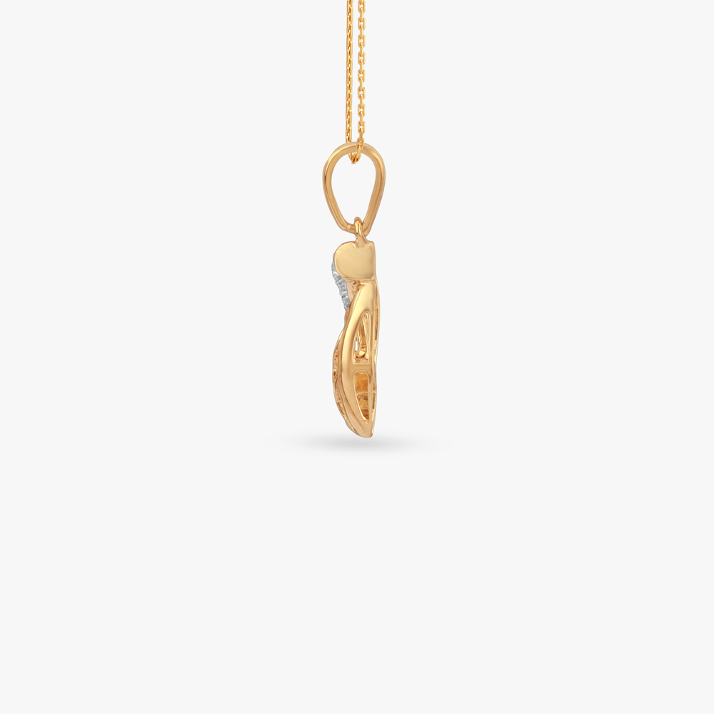 Sculpted Leafline Diamond Pendant,,hi-res image number null