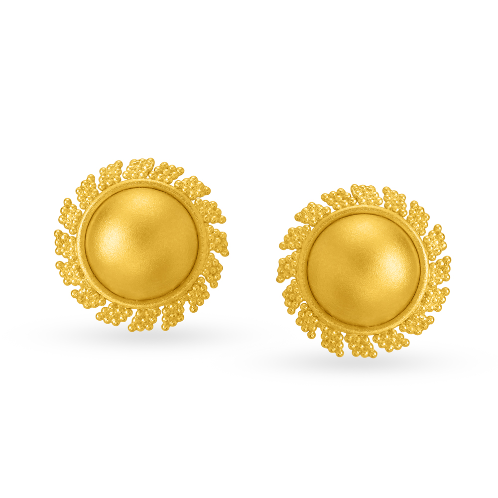 Celestial Yellow Gold Beaded Stud Earrings,,hi-res image number null
