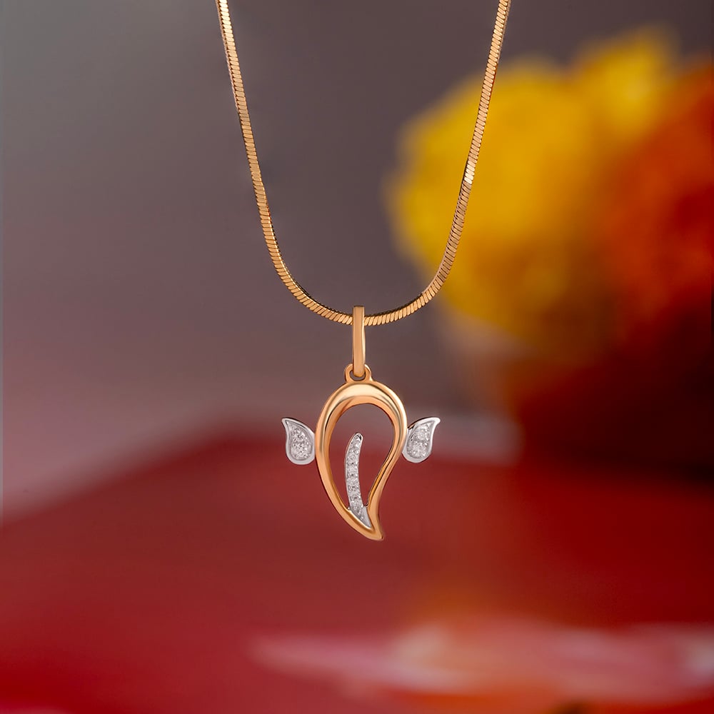 Shree Ganesh Gold and Diamond Pendant,,hi-res image number null