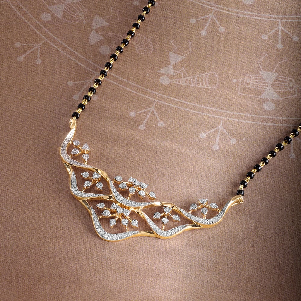Radiant Heritage 14 Kt Gold and Diamond Mangalsutra,,hi-res image number null
