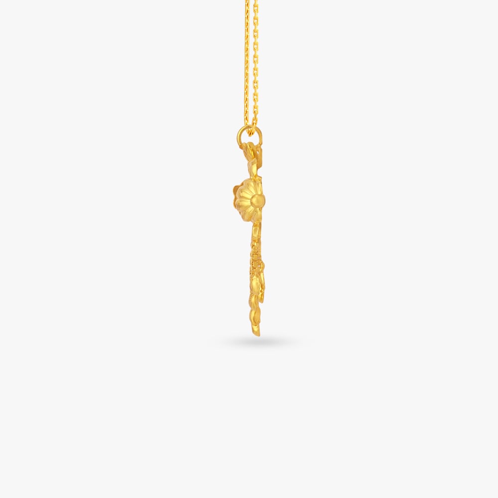 Mithila Lattice Gold Pendant,,hi-res image number null
